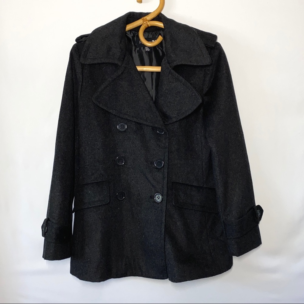 Forever 21 Charcoal Grey Peacoat